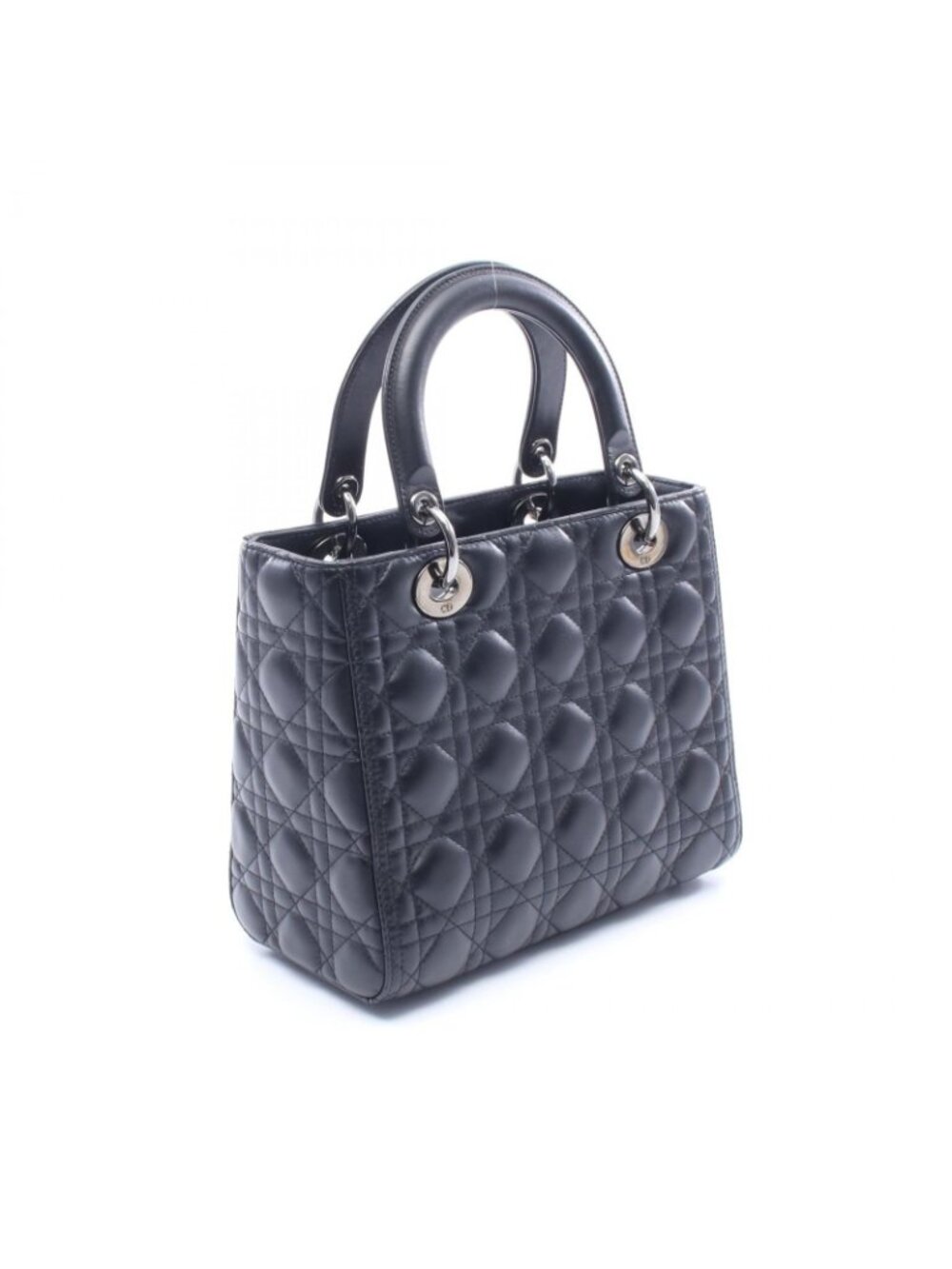 Dior Handbag Lady Dior Cannage 2-Way Black Leather - Picture 2 of 7